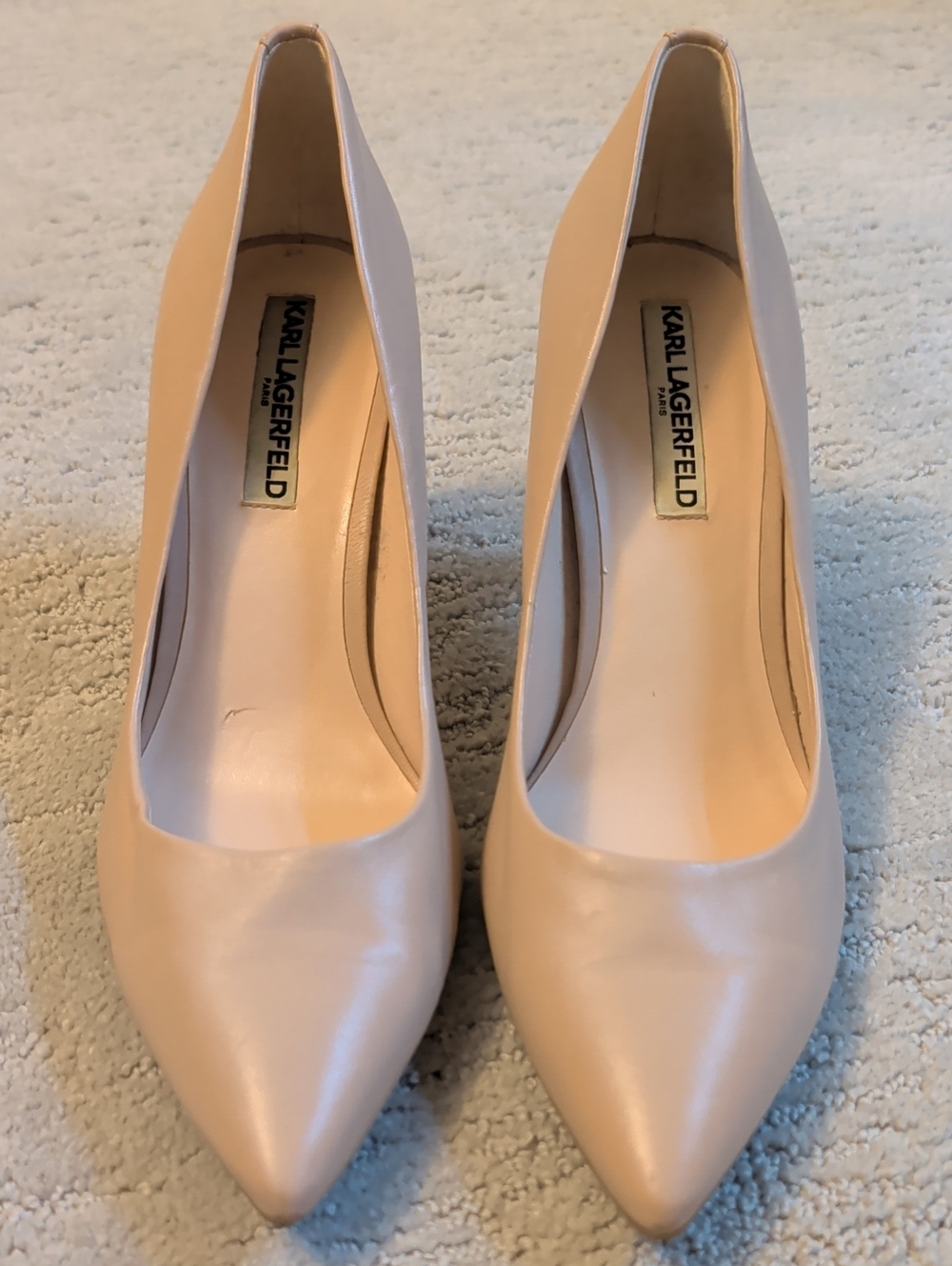 Karl Lagerfeld Paris Nude Pointed-Toe Pumps